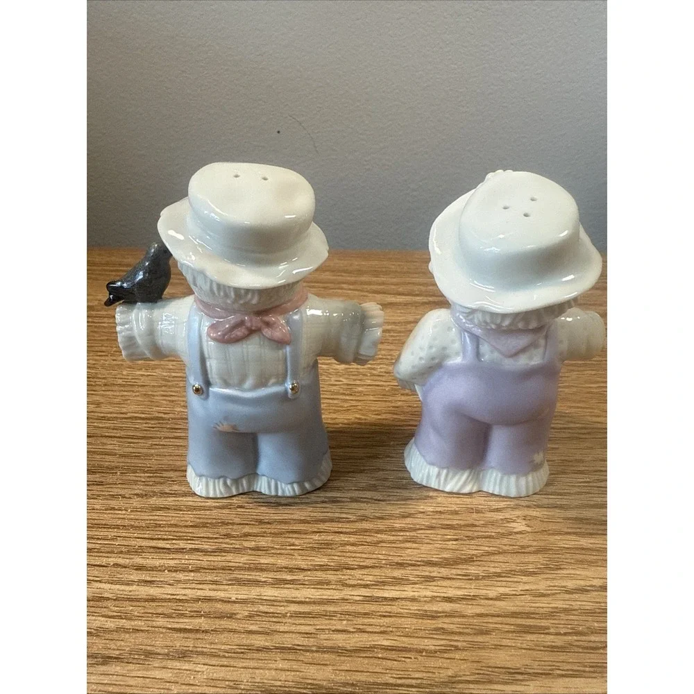 Lenox A Dash Of Autumn Salt Pepper Shaker‎ Set Fall Scarecrow Couple Collectable